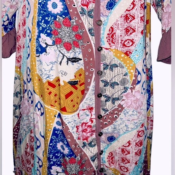 Easel Maxi Dress Boho Chic Patchwork Kaftan Size Small - Picture 4 of 5